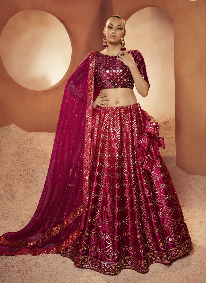 Magenta wedding lehenga best sale